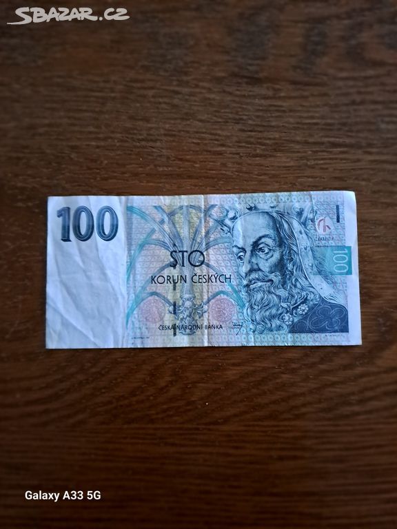 Papírová bankovka 100 Korun Českých,  rok 1997