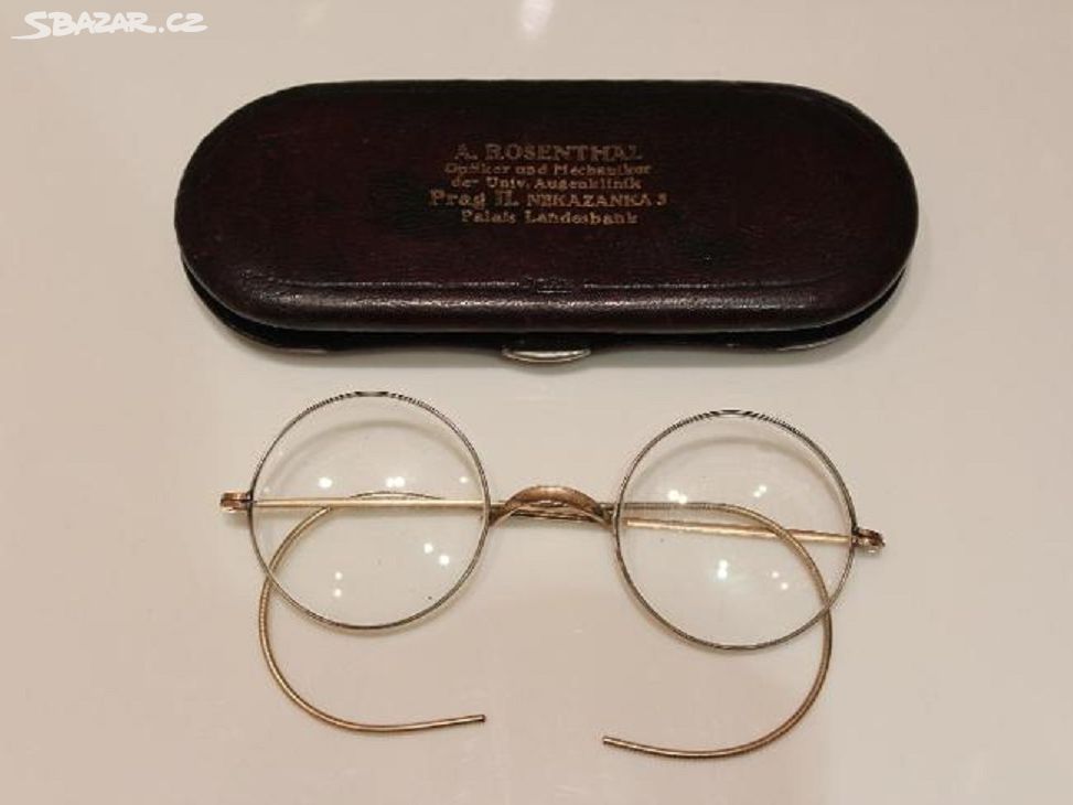 nádherné starožitné brýle s pouzdrem  A.Rosenthal
