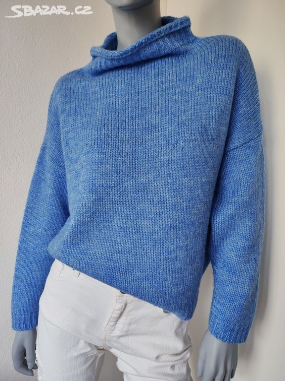 Modrý svetr s rolákem - Vel. L