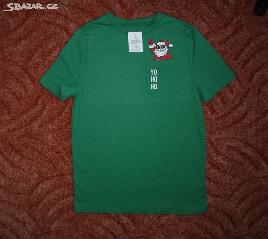 Zelené tričko triko krátký rukáv - 140