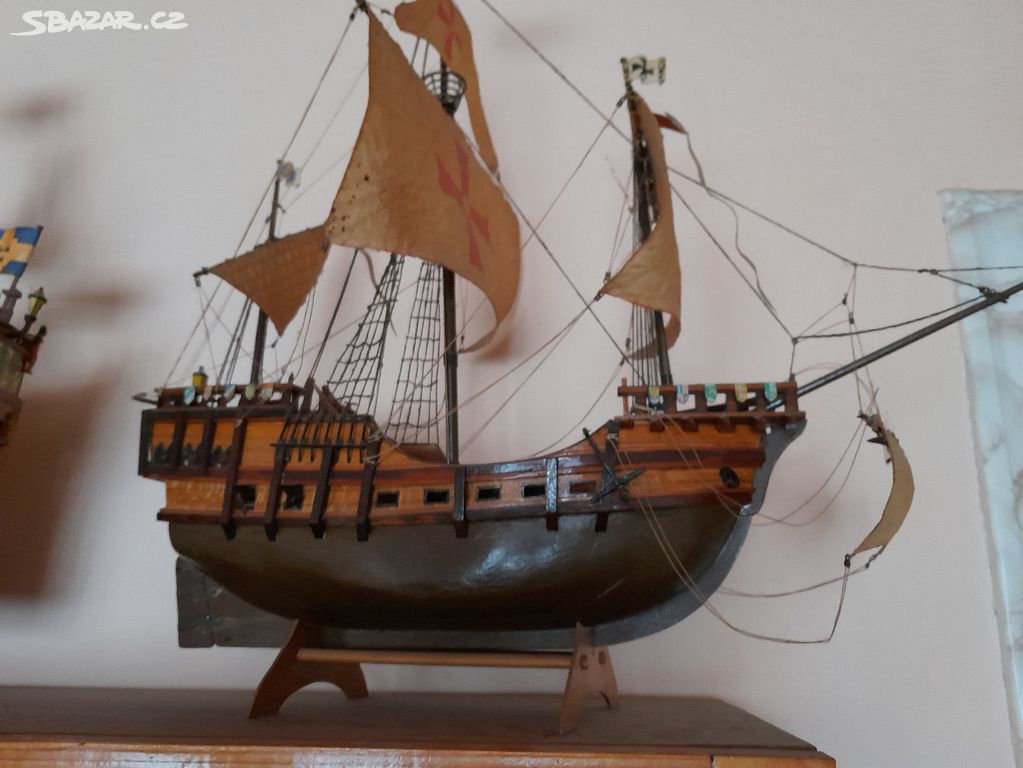 Model lodi Santa Maria , staré dřevěné-pozůstalost