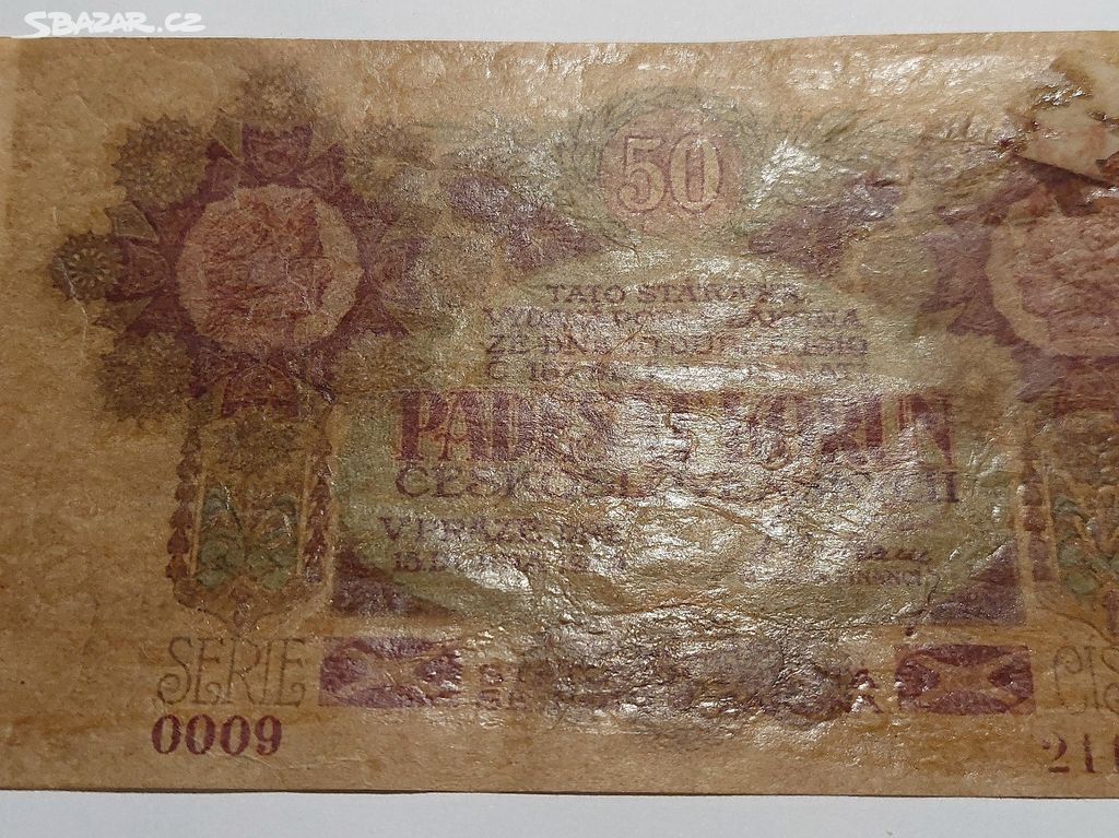 bankovka 50 korun 1919
