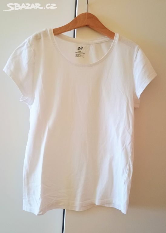 bílé tričko H&M z organické bavlny vel.152/158