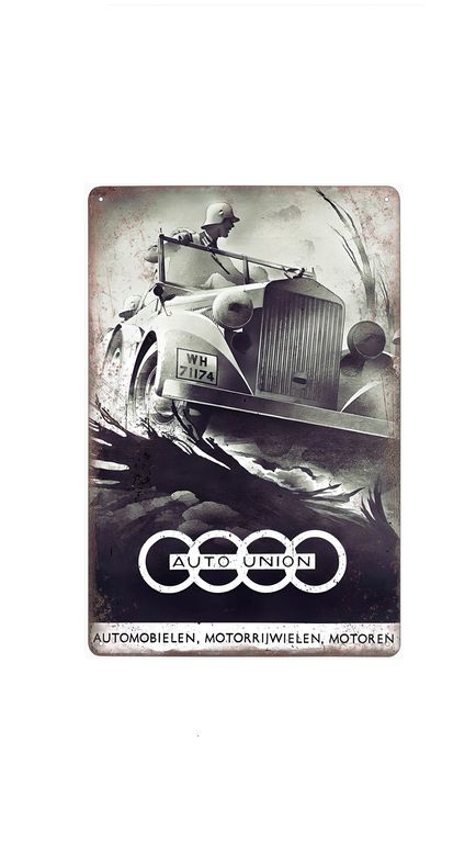 plechová cedule - Auto Union (Audi) - propaganda