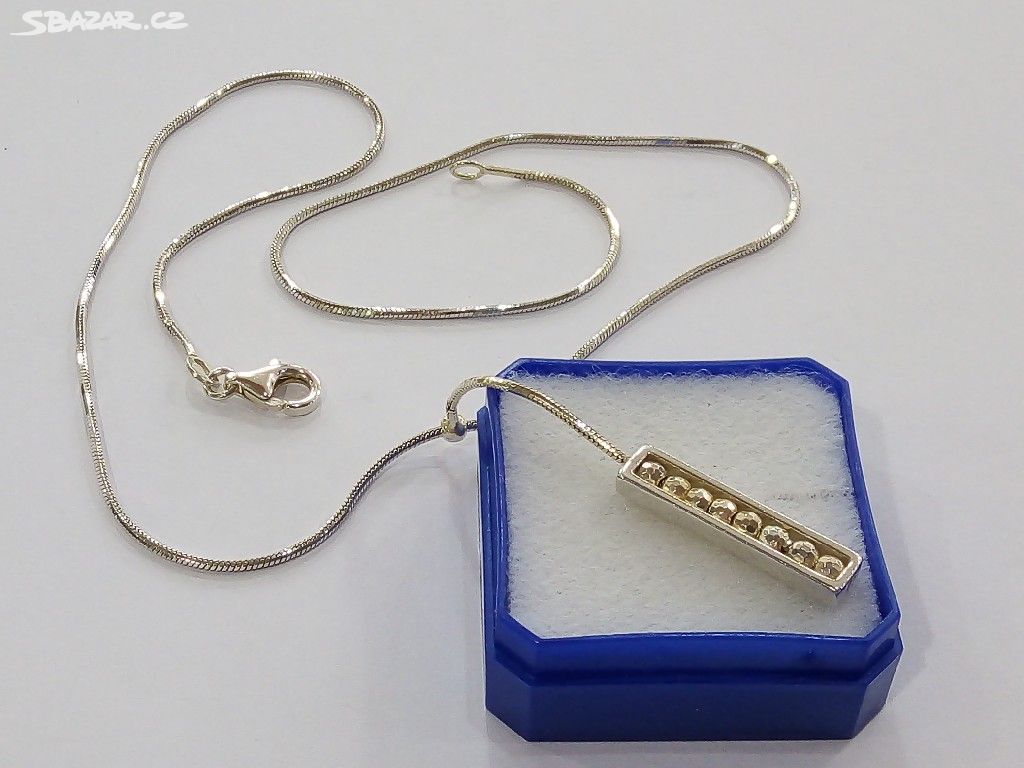 Starožitný stříbrný náhrdelník 925/1000, 43 cm