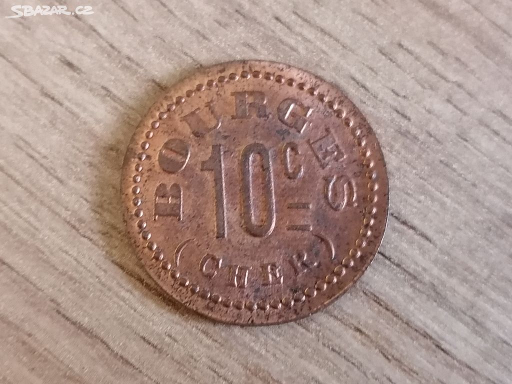 Francie 10 C. 1916 válečná lokální nouzová mince
