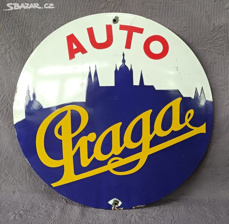 Auto Praga - smaltovaná cedule