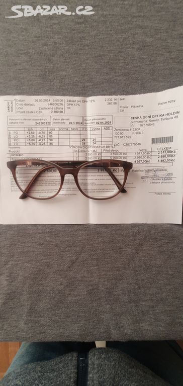Prodám nové dioptrické brýle