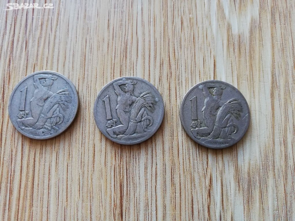 mince 1 koruna Republika československá 1922 za ks