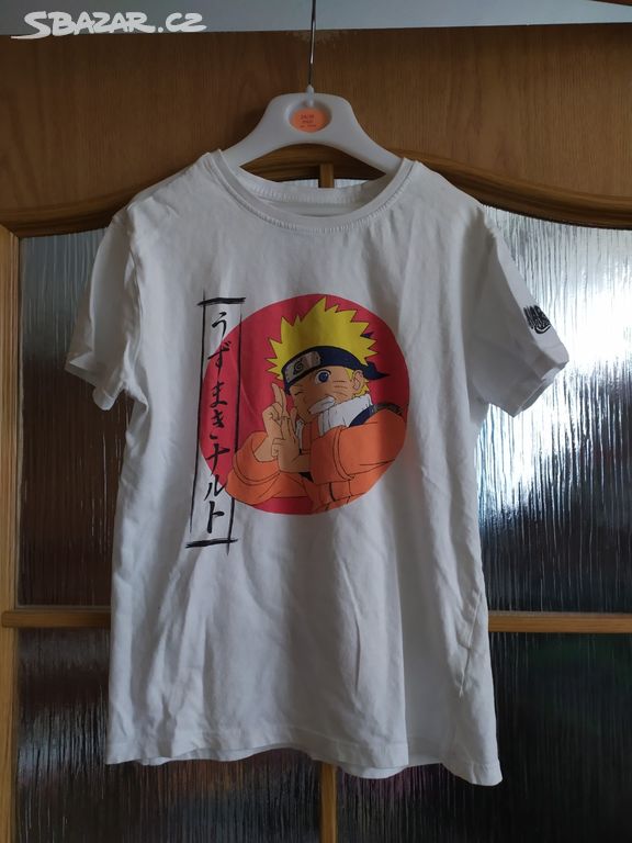 Bavlněné lehké bílé tričko Naruto vel.140