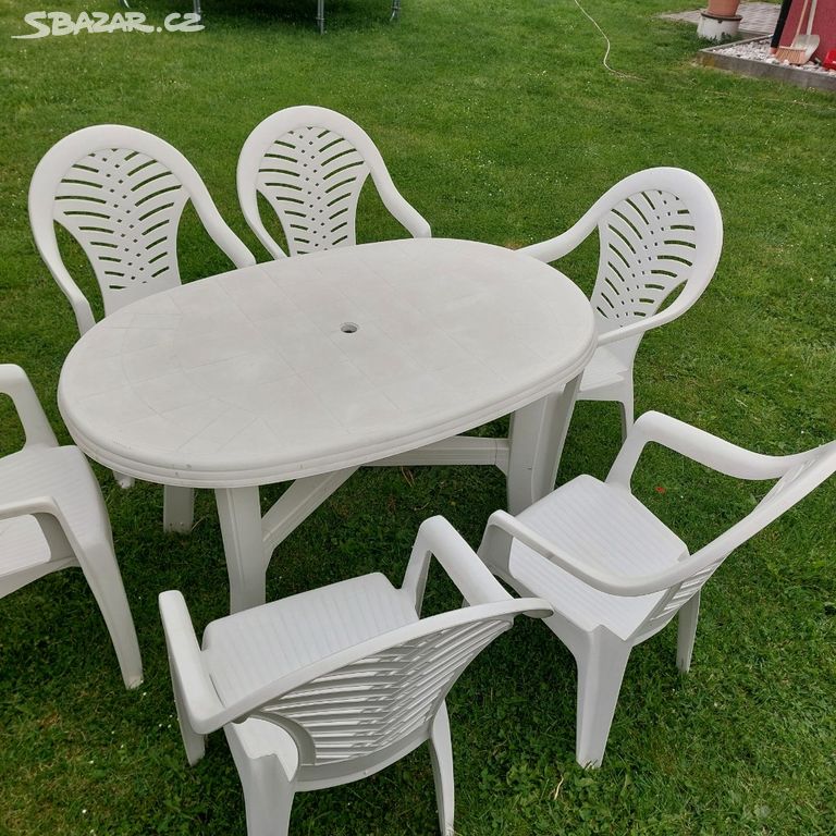 Set zahradní stůl a 6ks židli