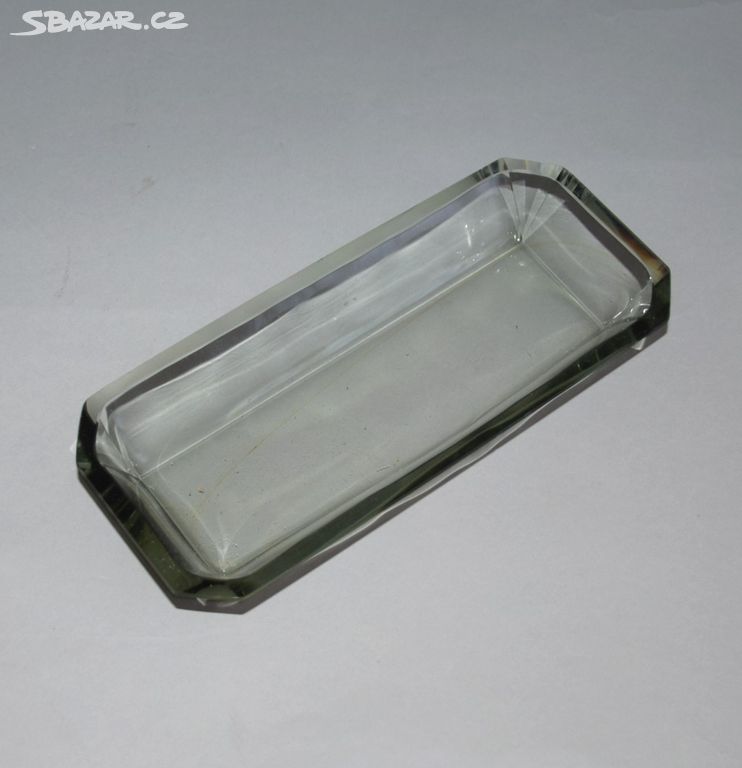 stará skleněná miska tácek sklo čiré