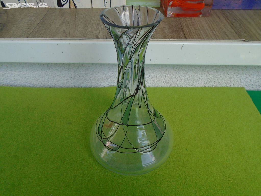 Váza dekorované sklo