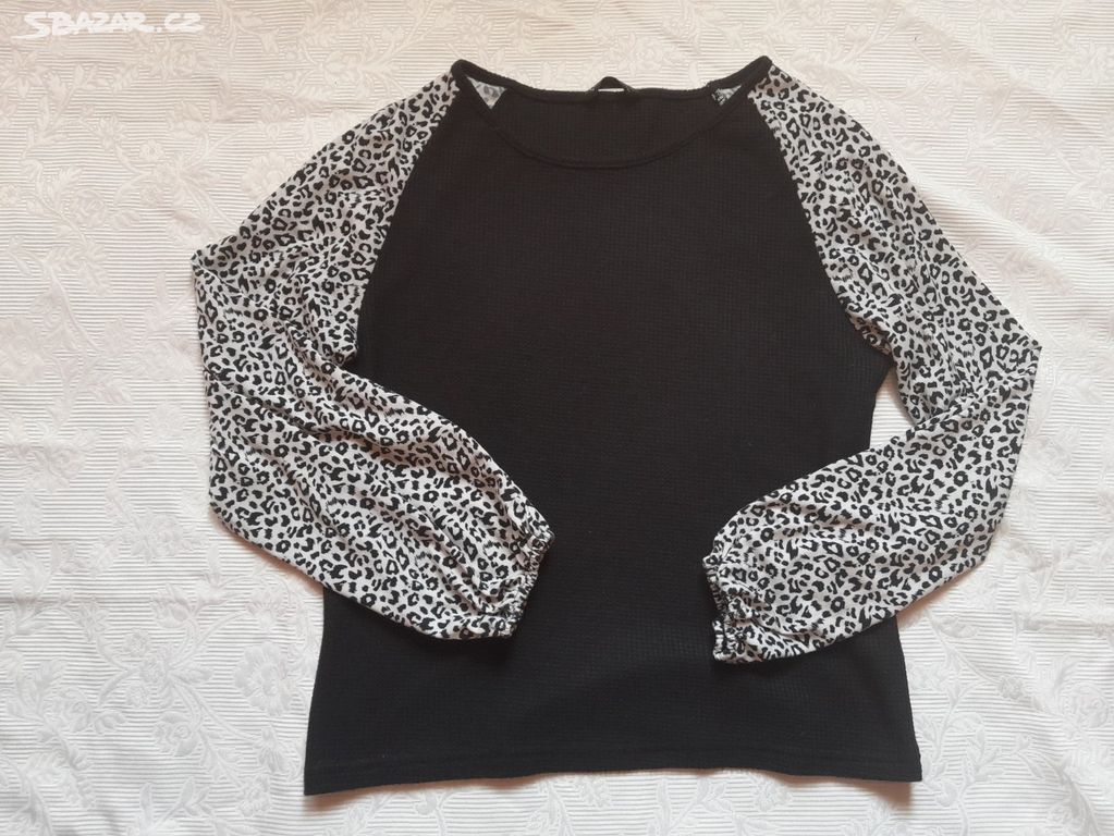 Shein, Cernobila halenka s leopardim vzorem, vel.S