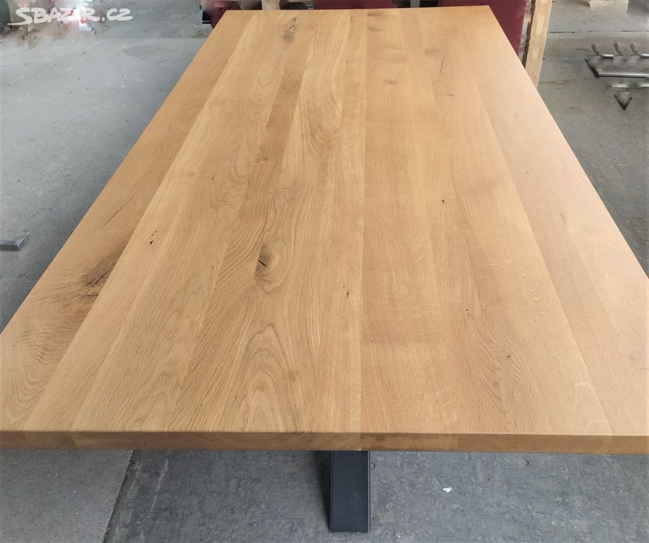 Nový stůl dub masiv DUB MASIV + kov. podnož