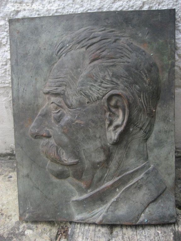 J. V. STALIN bronzový reliéf