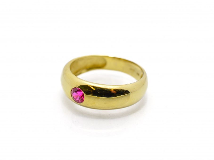 Zlatý prsten s rubínem, vel. 57 (17890)