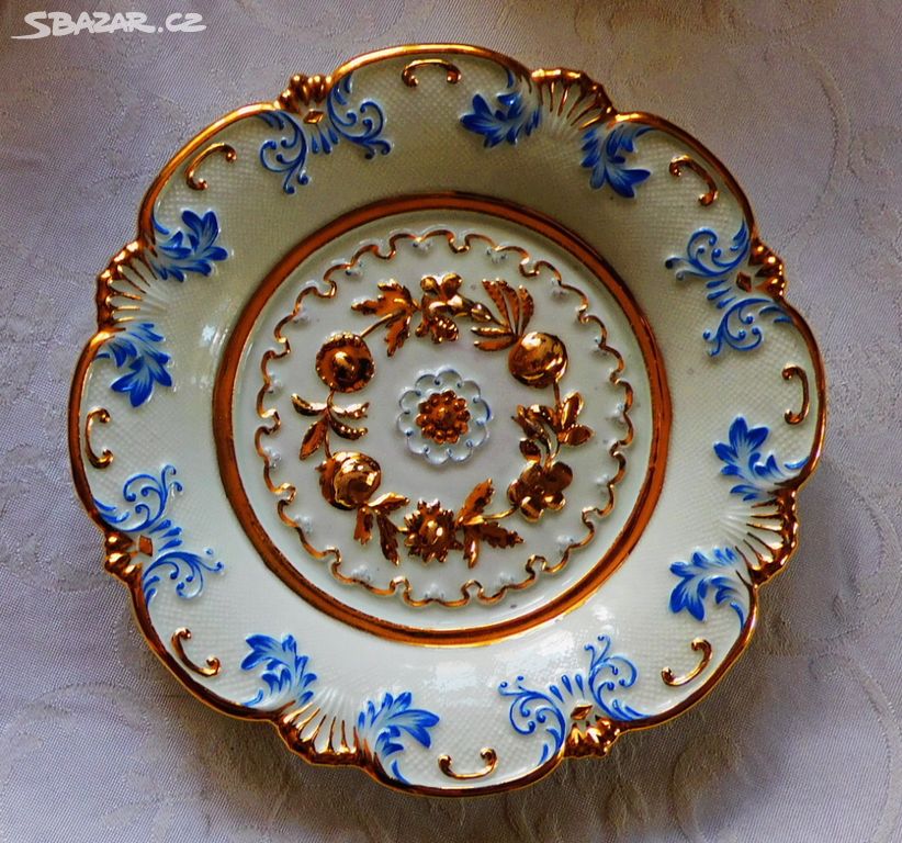 Míšeň, Meissen - malovaný porcelánový talíř