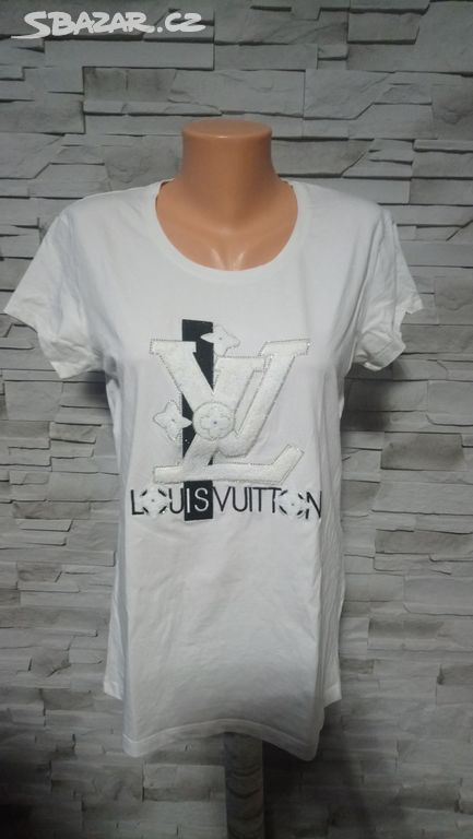 5310. Bílé tričko s aplikací LV, vel. XL