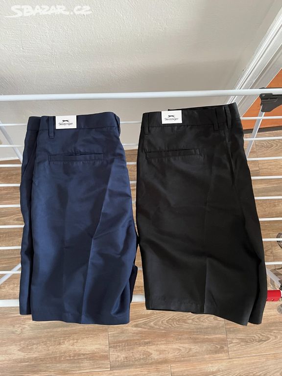 2x Slazenger Golf pánské šortky (Černá, Navy Blue)