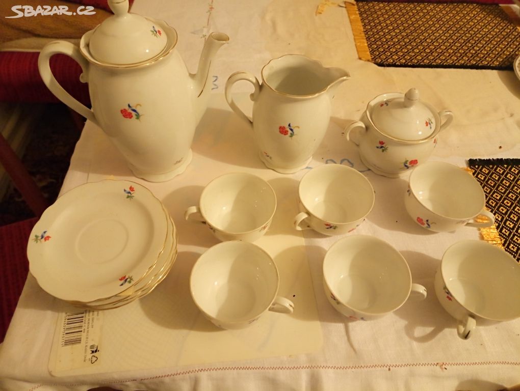 Porcelánový čajový servis art Deco první republika
