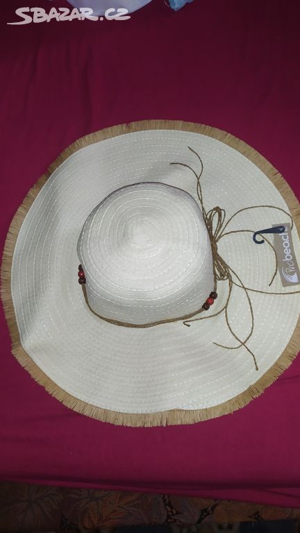 Dámský plážový klobouk textilní průměr 42 cm nový