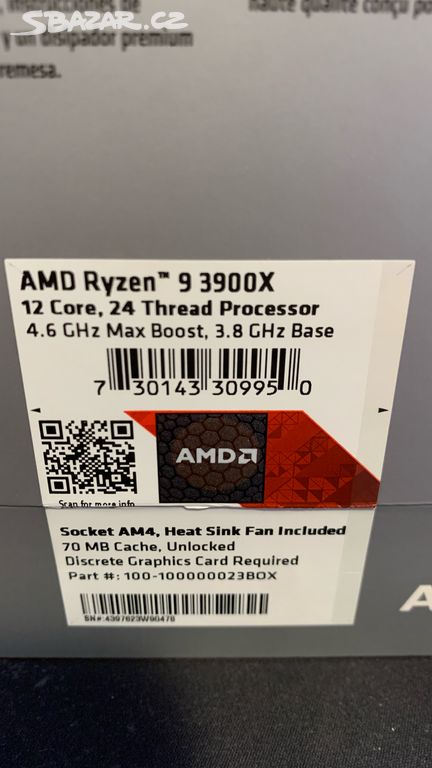 AMD Ryzen 9 3900X 12 jader (24 vláken)