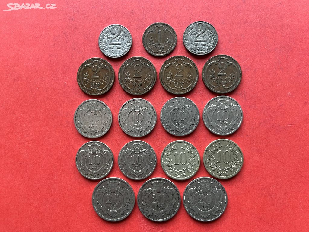 Sada mincí Rakouska-Uherska, každý ročník jiný