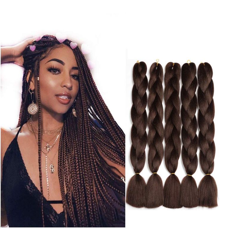 Showjarlly 5 kusů umělých vlasů Ombre Jumbo Braid