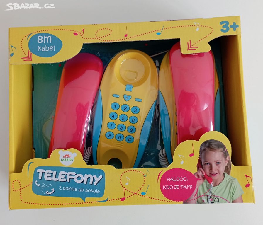 hračka, dětský telefon z pokoje do pokoje, Teddies