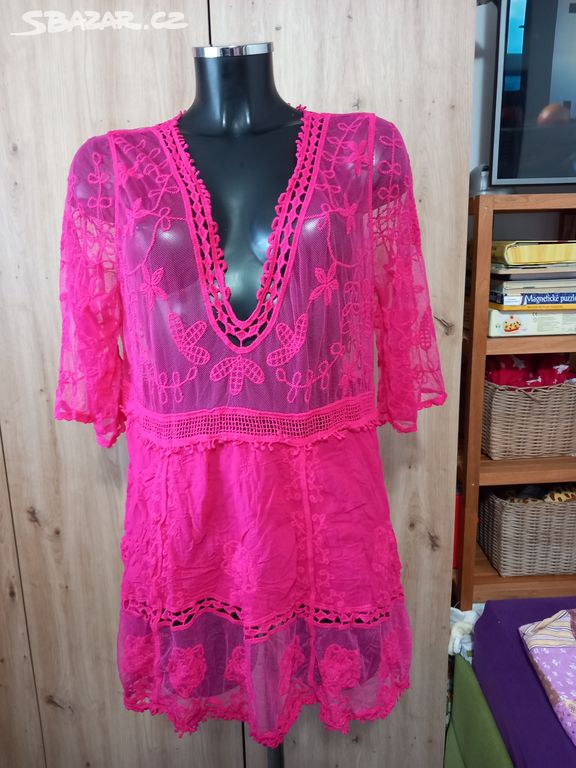 Nové růžové šaty na plavky vel.46.