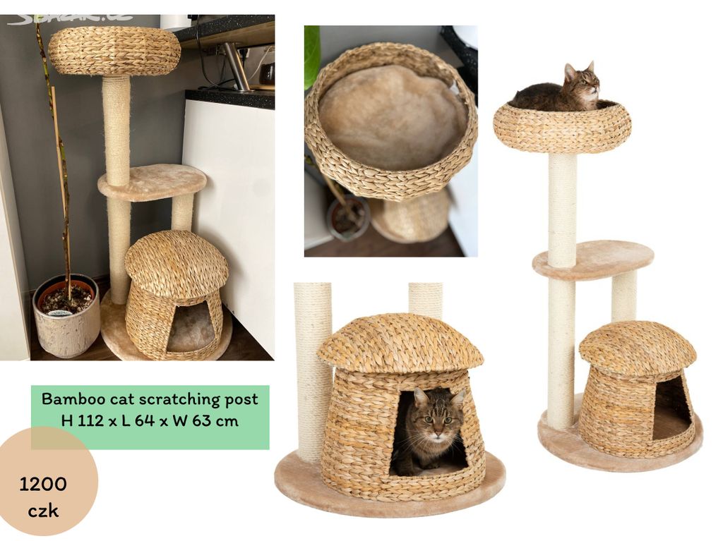 Bamboo cat scratching post