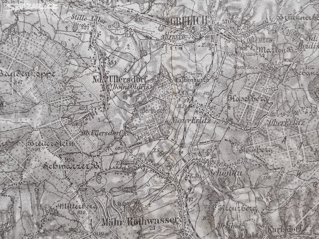 Mapa Orlické hory - Žamberk Králíky Rokytnice R-U