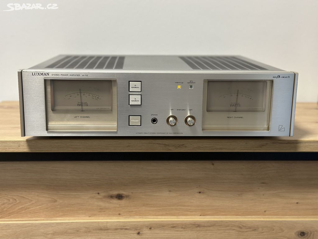 LUXMAN M-02 KVALITNÍ KONCOVÝ STEREO ZESILOVAČ !!