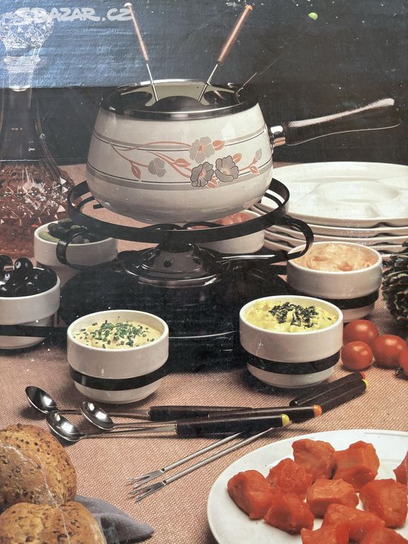 Sada na sýrové fondue, nerez a keramika, 28dílná