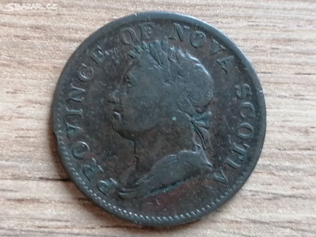 Kolonie Nova Scotia Halpenny 1832 mince Kanada