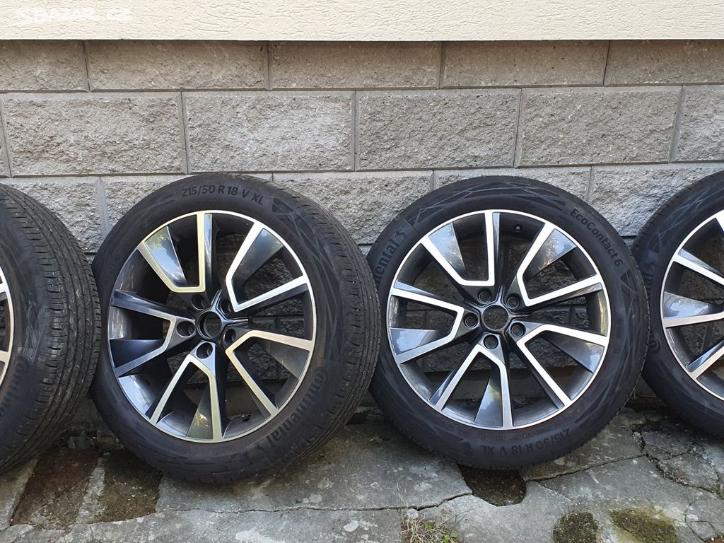 Alu disky 5x112 R18 4ks + Continental 215/50 R18