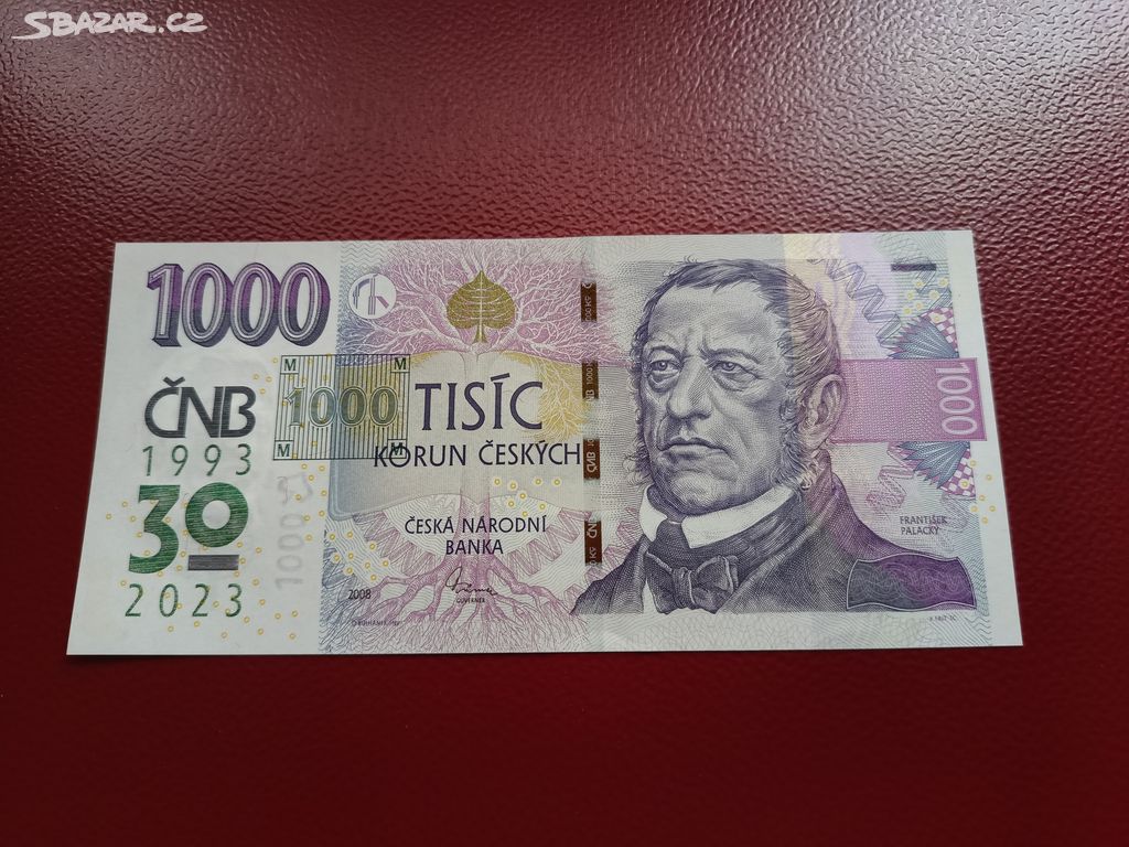 Bankovka 1000 korun 2023 pritisk CNB, UNC