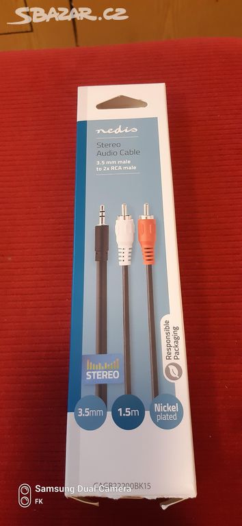 Stereo audio kabel 3,5 mm samec | 2x RCA samec