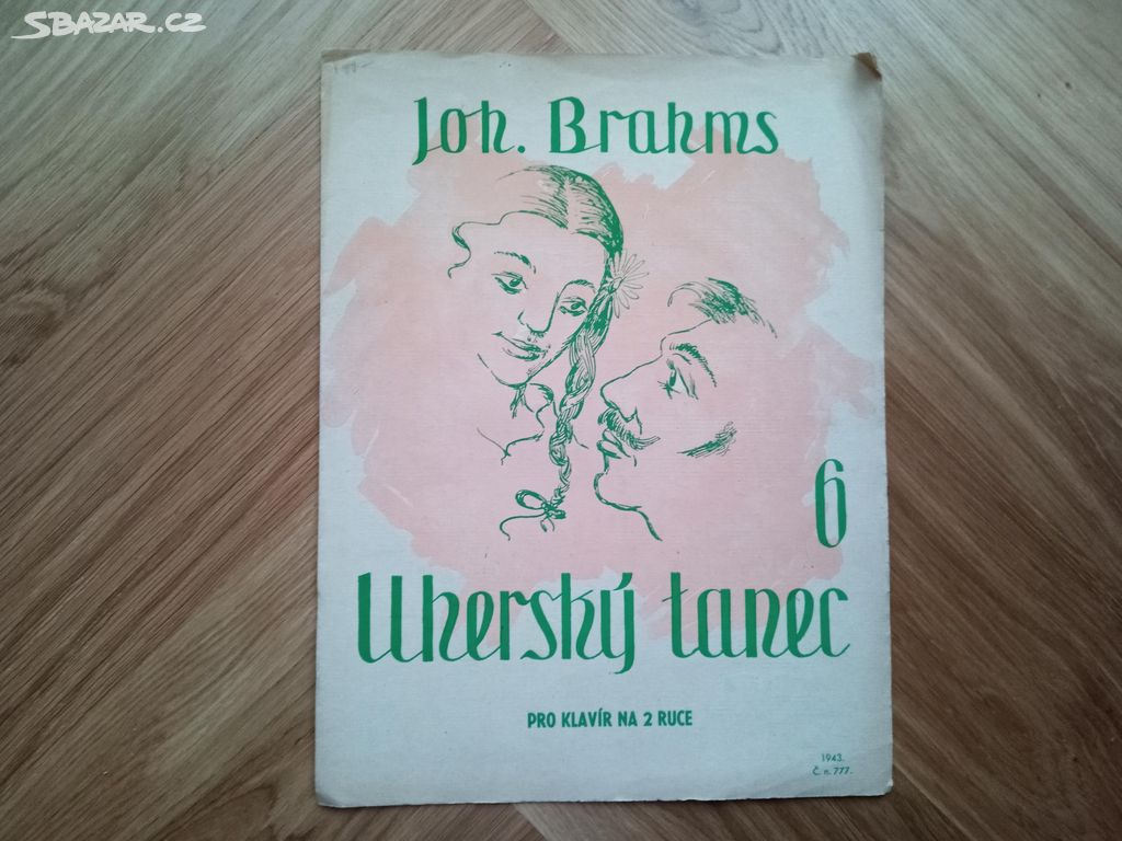 Vintage klavírní noty - J. Brahms: Uherský tanec 6