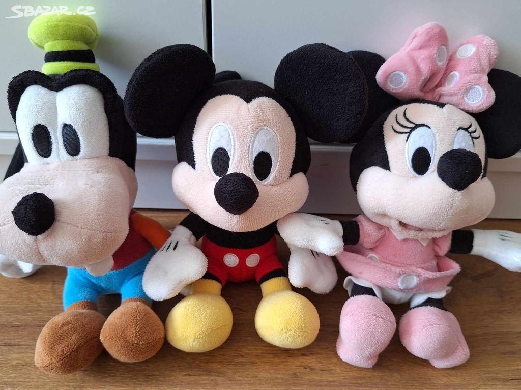 Plyšáci 3 ks - Mickey Mouse, Minnie, Goofy