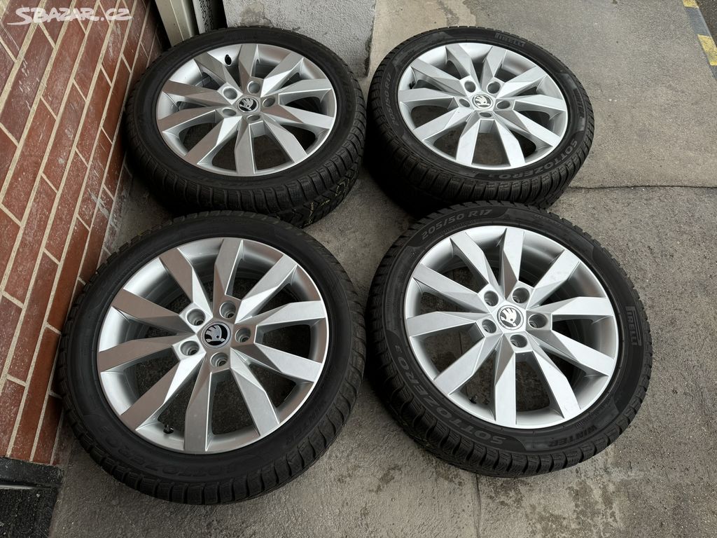 Alu 17" 5x112, orig. škoda "Crystal", zimní 80% O3