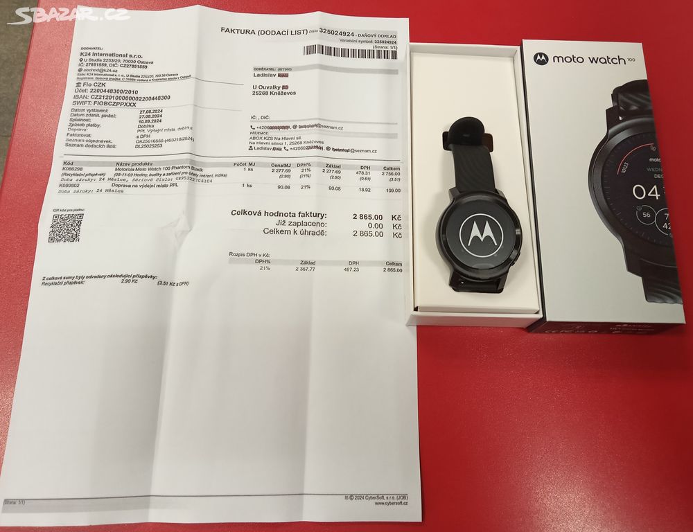 Motorola Moto Watch 100 záruka 23,5 měs.