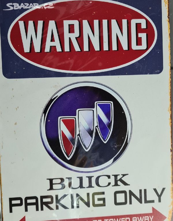 Plechová cedule WARNING BUICK