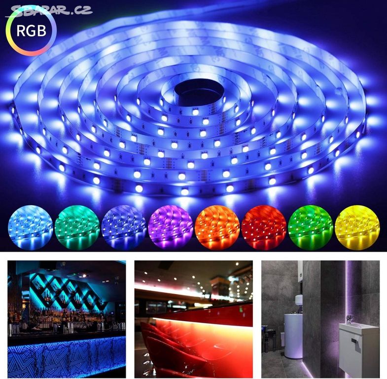 OUSFOT LED pásek RGB 5metrů 135 efektů dálkač