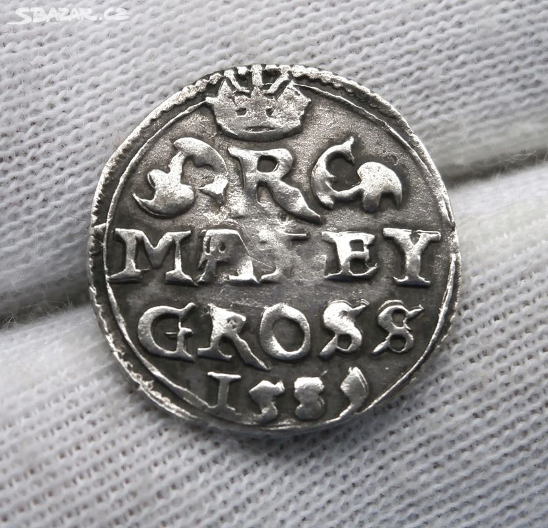 Malý groš, Rudolf II. 1589 Kutná Hora, velmi pěkný