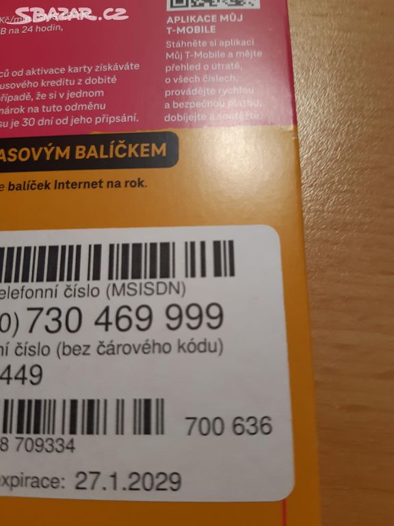 Sim karta super číslo 730 46 9999