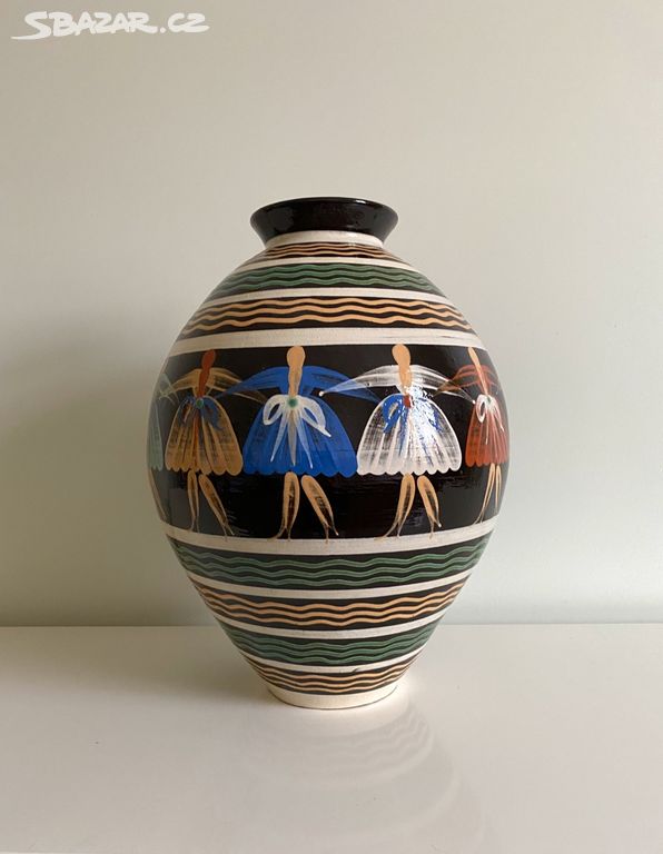 Velká stará váza PARIKRUPA keramika Pozdišovice