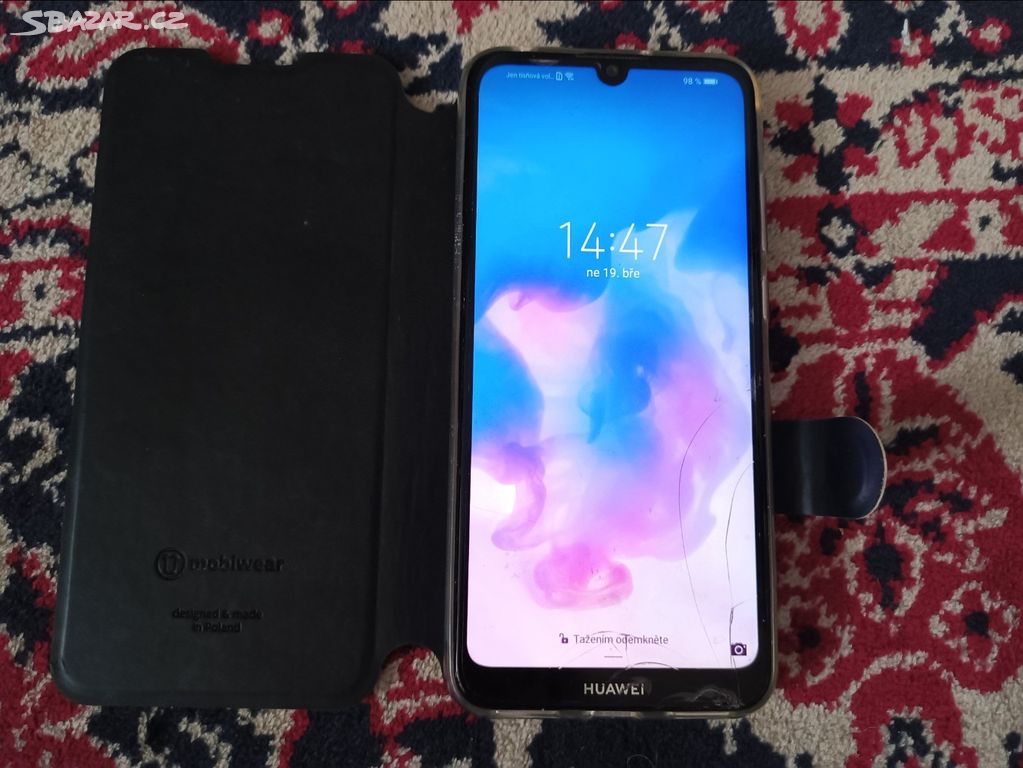 Huawei Y6 2019 + pouzdro + nová simkarta