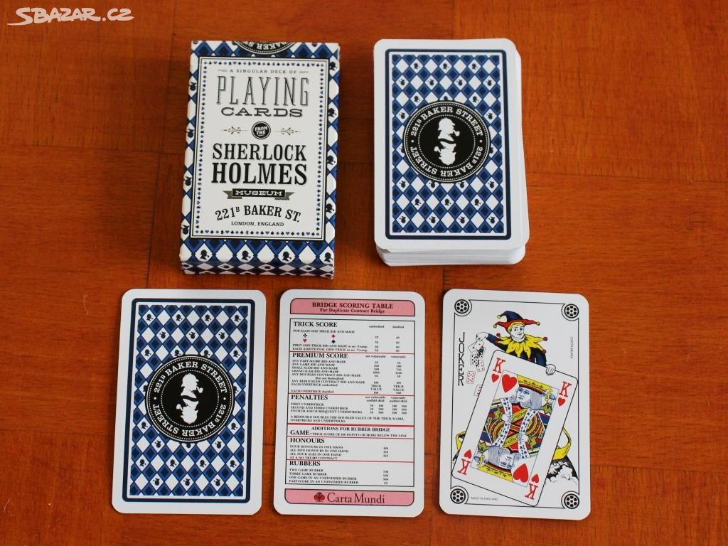 Hrací karty Sherlock Holmes originál z Anglie